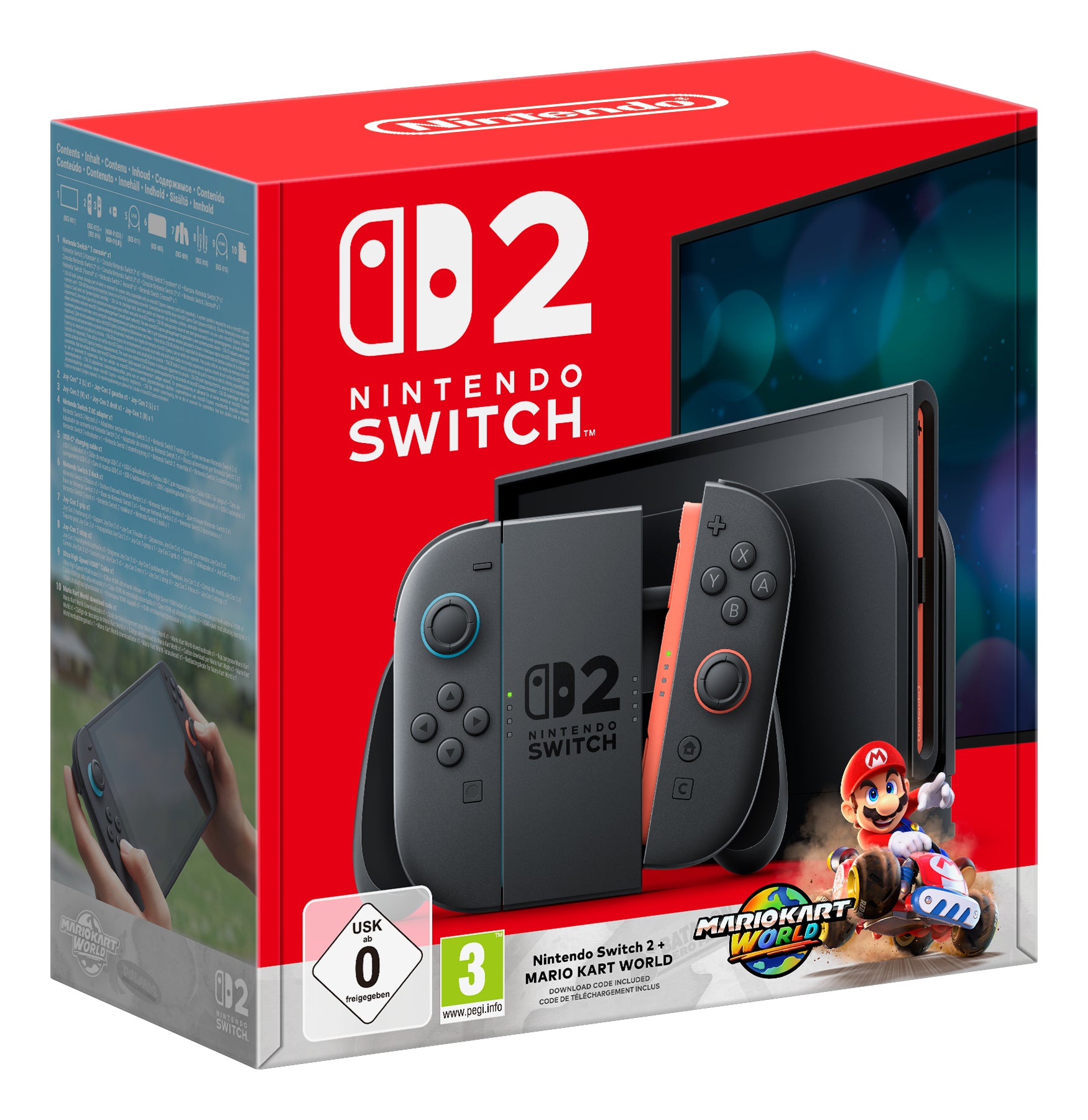 Nintendo Switch 2 + Mario Kart World bærbar spilkonsol 20,1 cm (7.9) 256 GB Berøringsskærm Wi-Fi Sort