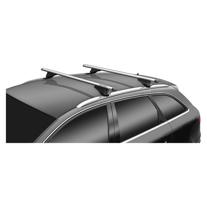 Tagbøjlesæt 120 cm til ræling, 75 kg bæreevne, 2 stk. sølv - Menabo