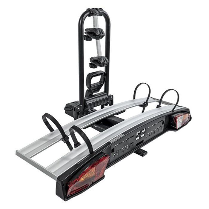 Cykelholder til 2 cykler anhængertræk, foldbar & vippefunktion - Menabo