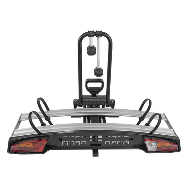 Cykelholder til 2 cykler anhængertræk, foldbar & vippefunktion - Menabo