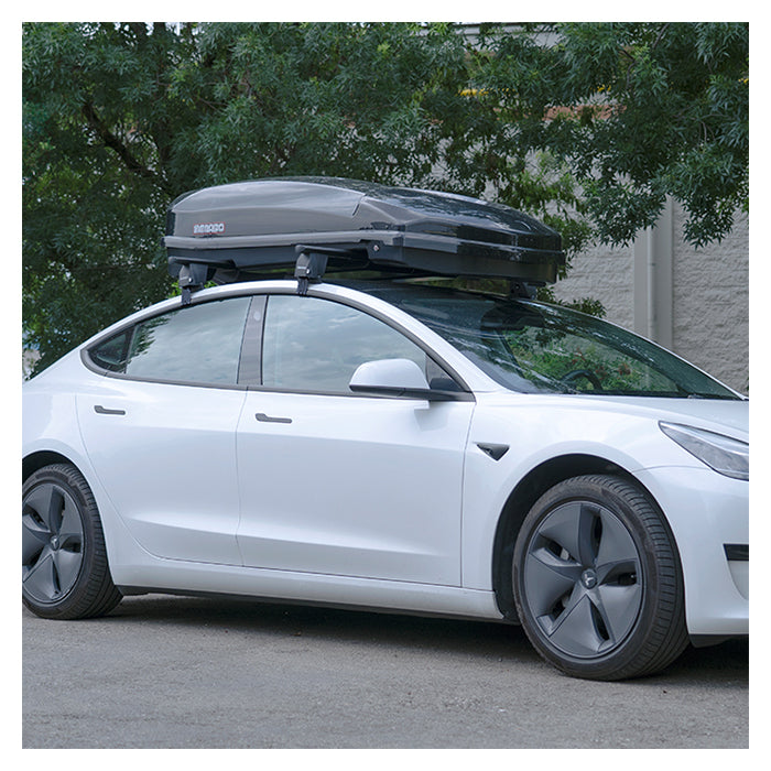 Tagbøjlesæt alu til Tesla Model 3 (2017-) 137 cm, 50 kg, tyverisikring - Menabo