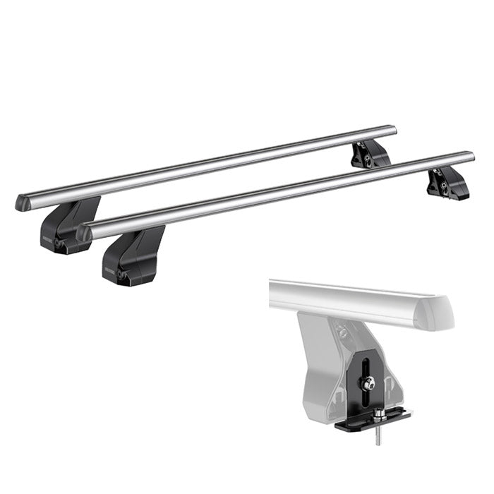 Tagbøjlesæt alu 130 cm 75 kg - Menabo Omega FIX202FP til Subaru Impreza & Tesla Model S, Menabo