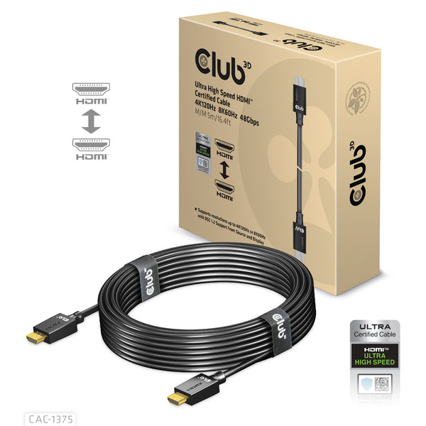 Club 3D CAC-1375 HDMI 2.1 kabel 5m Sort