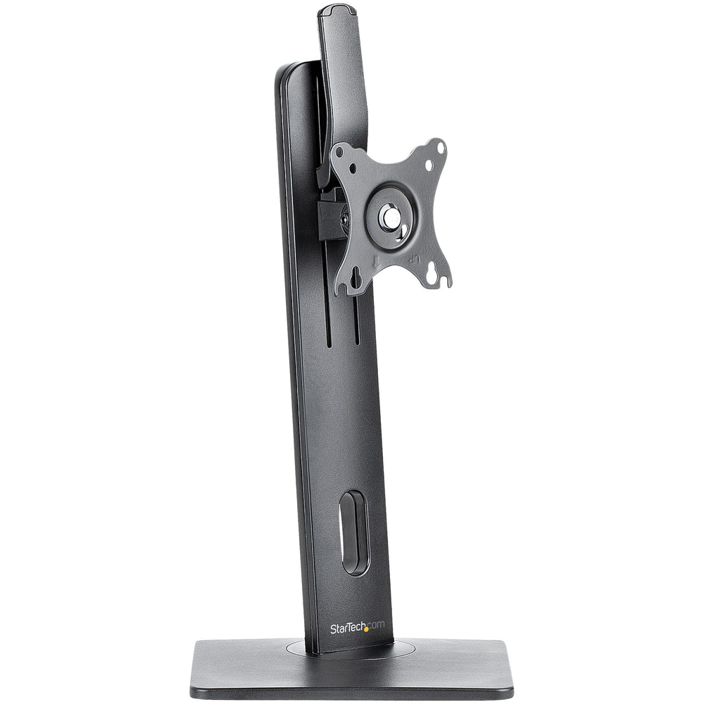 StarTech.com Free Standing Single Monitor Mount, Height Adjustable Monitor Stand, For VESA Mount Displays up to 32 (15lb/7kg), Ergonomic Monitor Stand for Desk, Tilt/Swivel/Rotate, Black - Universal Monitor Stand Stativ Monitor Op til 32