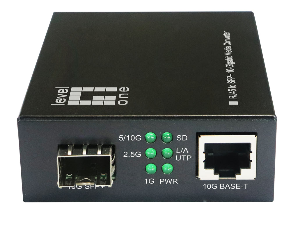 LevelOne GVT-2051 netværksomformer til medie 10000 Mbit/s Sort