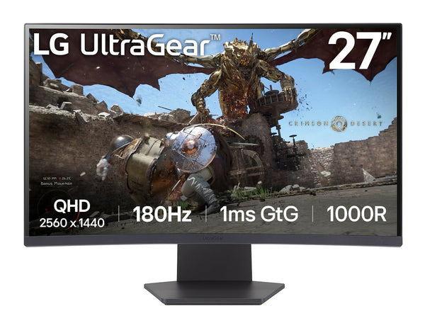 LG UltraGear 27GS60QC-B 27 2560 x 1440 (2K) HDMI DisplayPort 180Hz Pivot Skærm