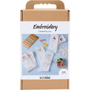 DIY Kit Broderi, strømper, hvid, 1 pk.