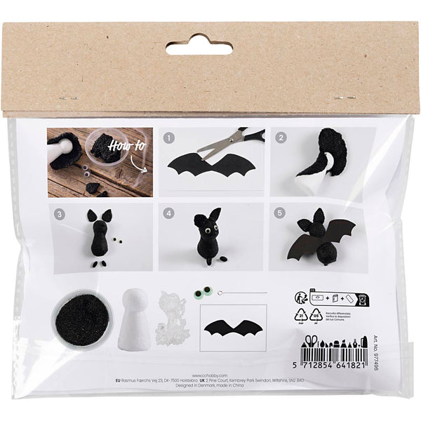 Mini DIY Kit Modellering, Flagermus, 1 pk.