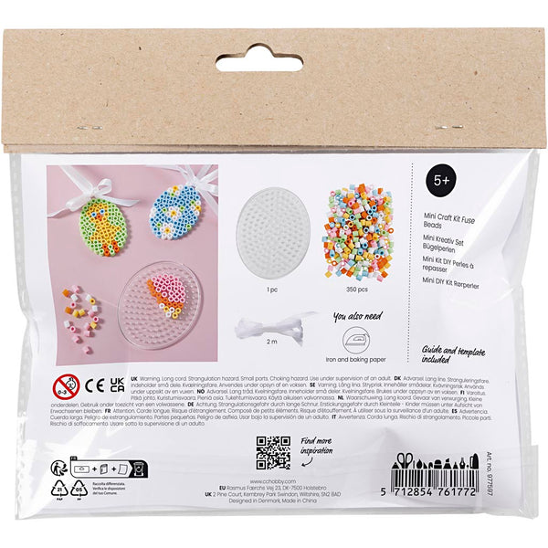 Mini DIY Kit Rørperler, Æg, ass. farver, 1 pk.