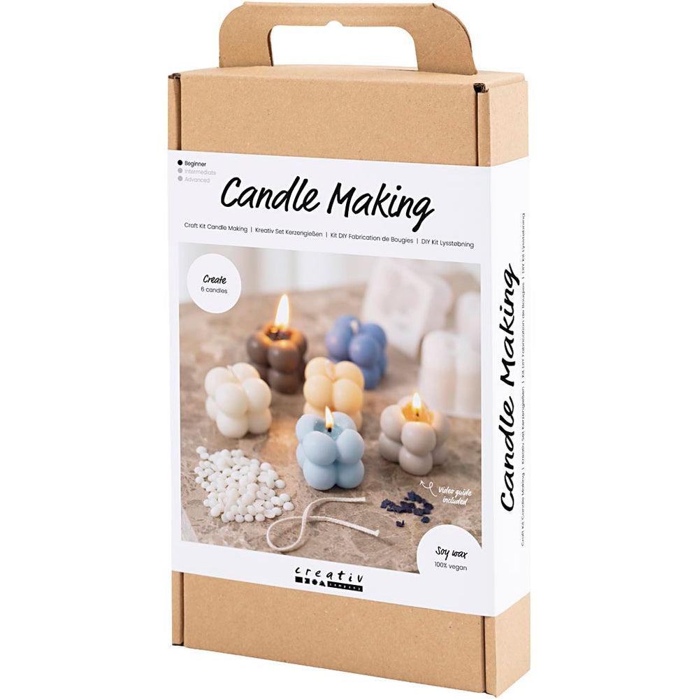 DIY Kit til Bubble Soyalys - 6 Lys i 3 Farver