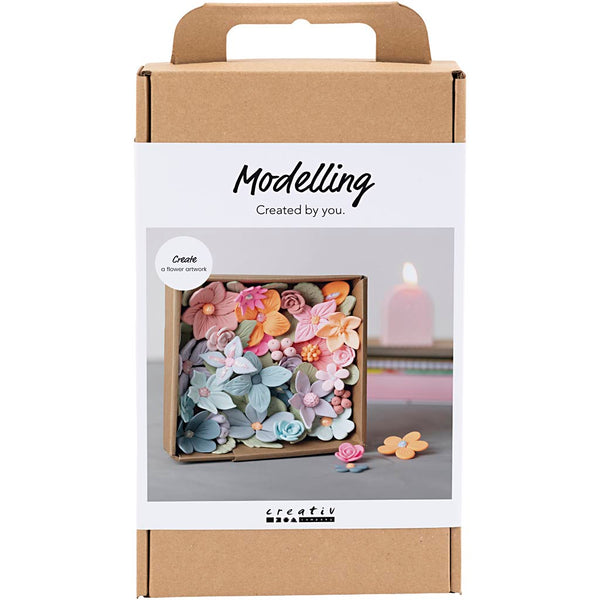 DIY Kit Modellering, Blomster, pastelfarver, 1 pk.