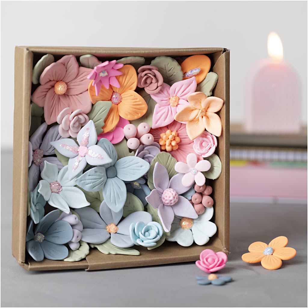 DIY Blomster Kit i Silk Clay® - Pastelfarver