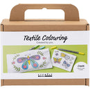 Mini DIY Kit Tekstilfarvelægning, Sommerfugl, pastelfarver, 1 pk.