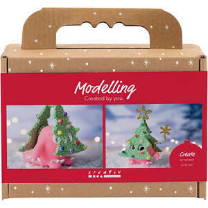 Mini DIY Kit Modellering, Juletræsmonster, ass. farver, 1 pk.
