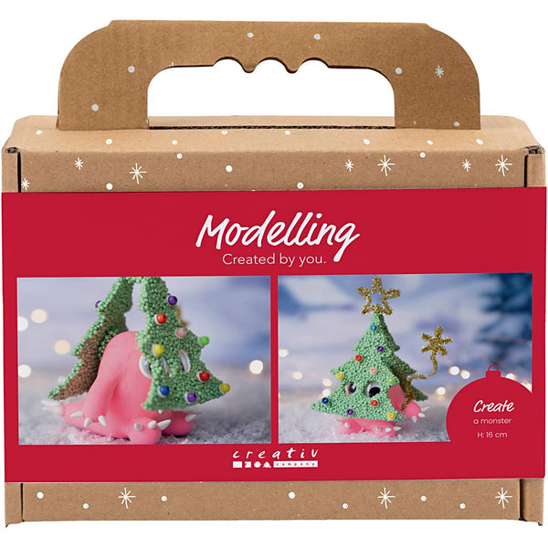 Mini DIY Kit Modellering, Juletræsmonster, ass. farver, 1 pk.