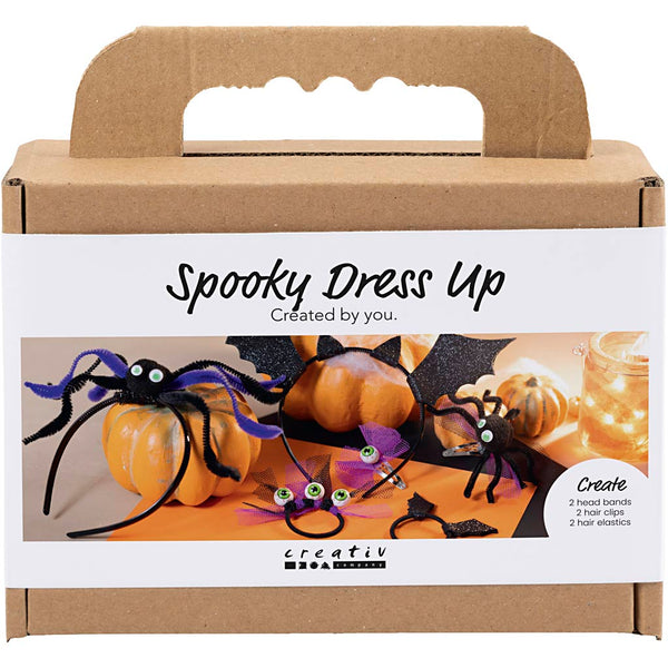 Mini DIY Kit Spooky Udklædning, Hårbøjler, hårspænder og hårelastikker, black, lilac, purple, 1 pk.