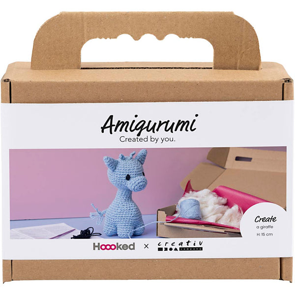 DIY Kit Amigurumi, Giraf, lys blå, 1 pk.