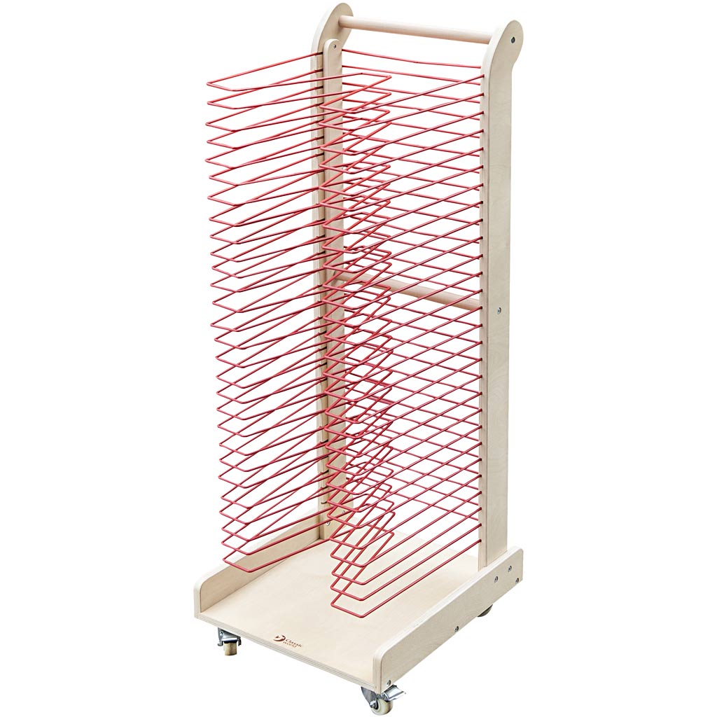 Tørrestativ med hjul, H: 121,3, L: 40 cm, B: 40 cm, 1 stk.