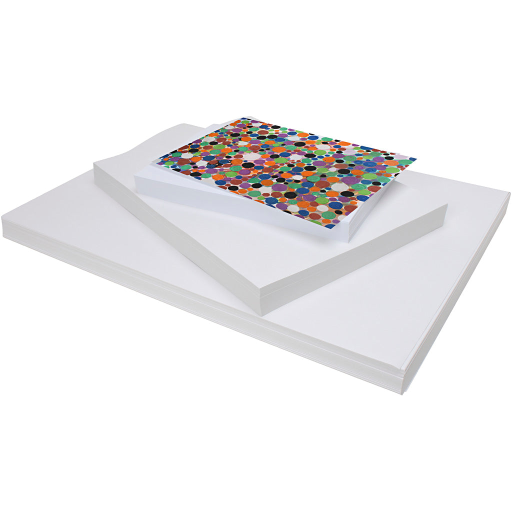 Hvid Karton A2/A3/A4, 180 g, 300 ark - Bæredygtig Kvalitet