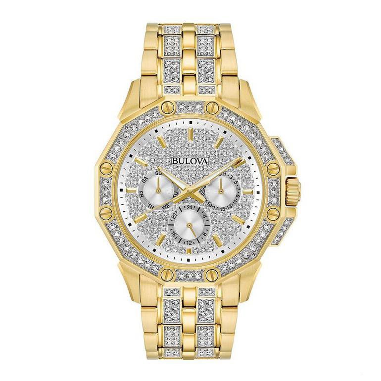 Bulova Crystal sølv herreur 98c126
