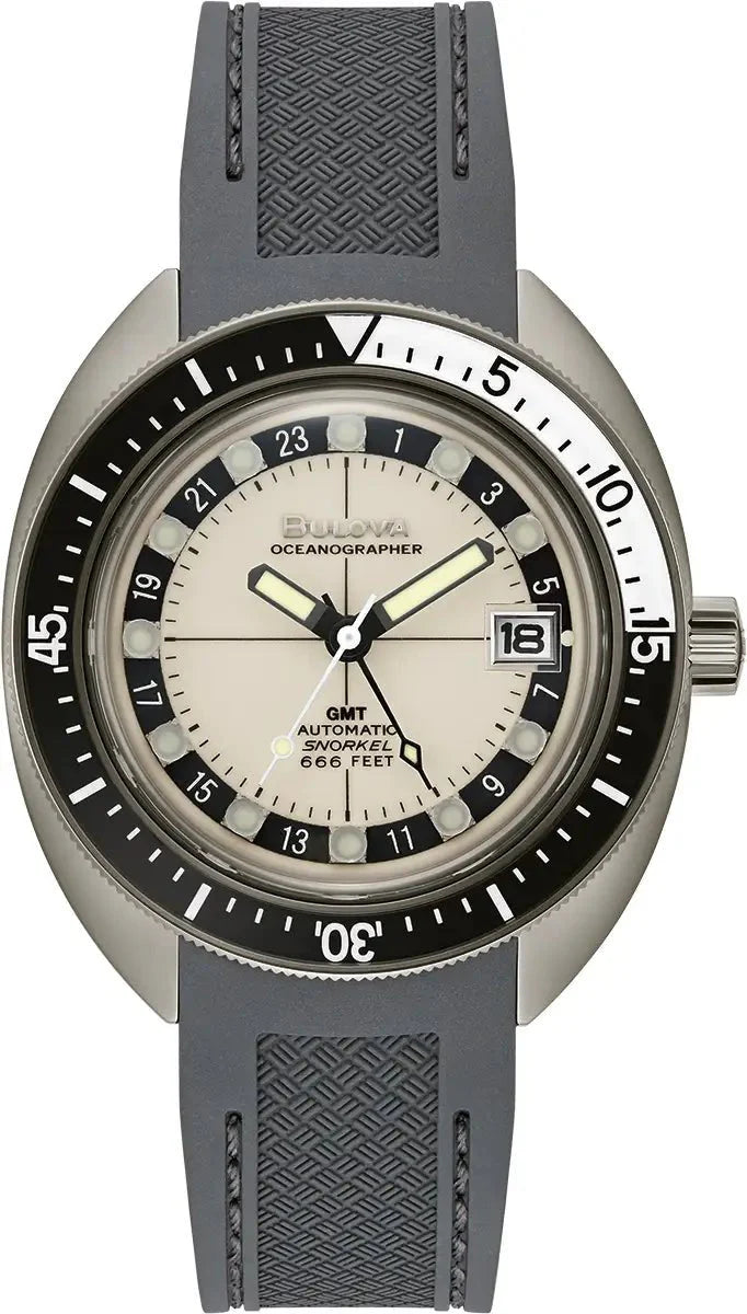 Bulova Oceanographer GMT hvidt herreur 98b407