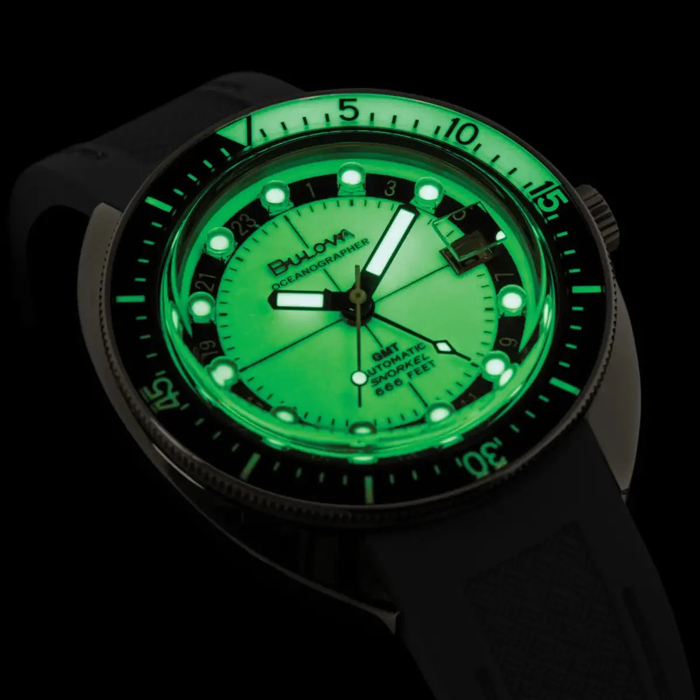 Bulova Oceanographer GMT hvidt herreur 98b407