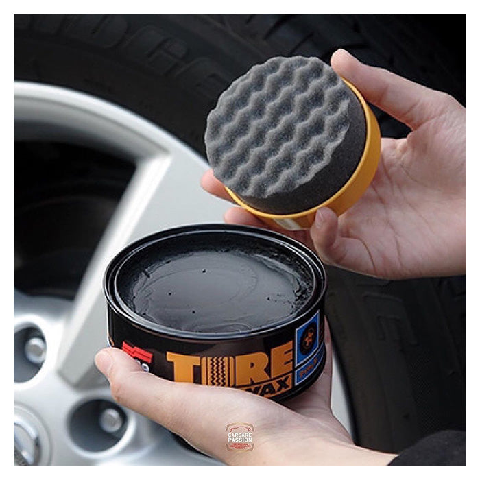 Dækvoks 170 g - langvarig glans og beskyttelse af gummi, Tire Black Wax - Soft99