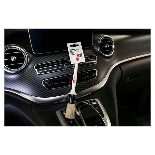 Interiørbørste til bil - kemiresistent detailingbørste, bløde syntetiske børstehår - Soft99