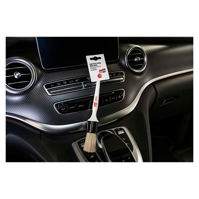 Interiørbørste til bil - kemiresistent detailingbørste, bløde syntetiske børstehår - Soft99