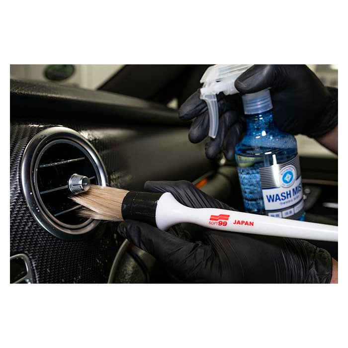 Interiørbørste til bil - kemiresistent detailingbørste, bløde syntetiske børstehår - Soft99