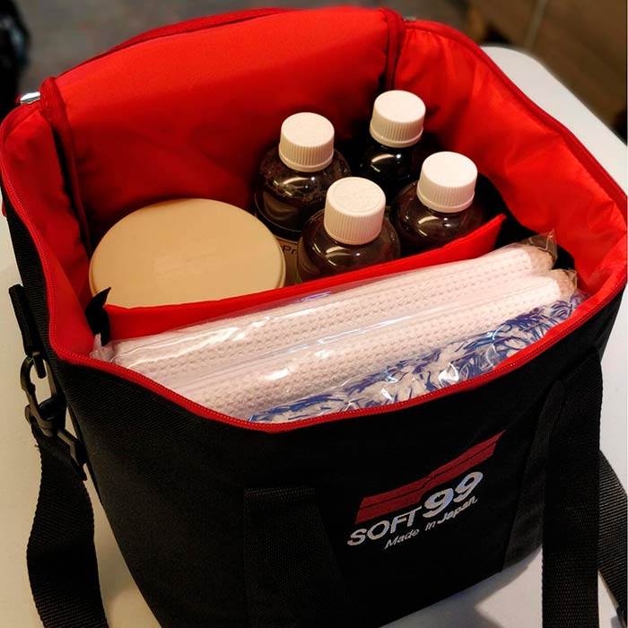 Opbevaringstaske til bilpleje med rumadskiller og hård bund - Soft99