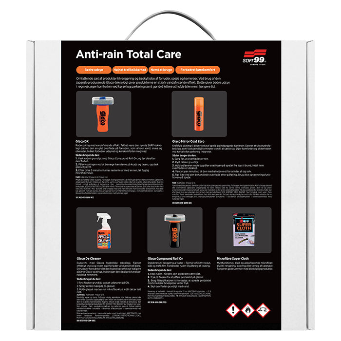 Glascoating kit til bilruder og spejle - Anti-rain Total Care, Soft99