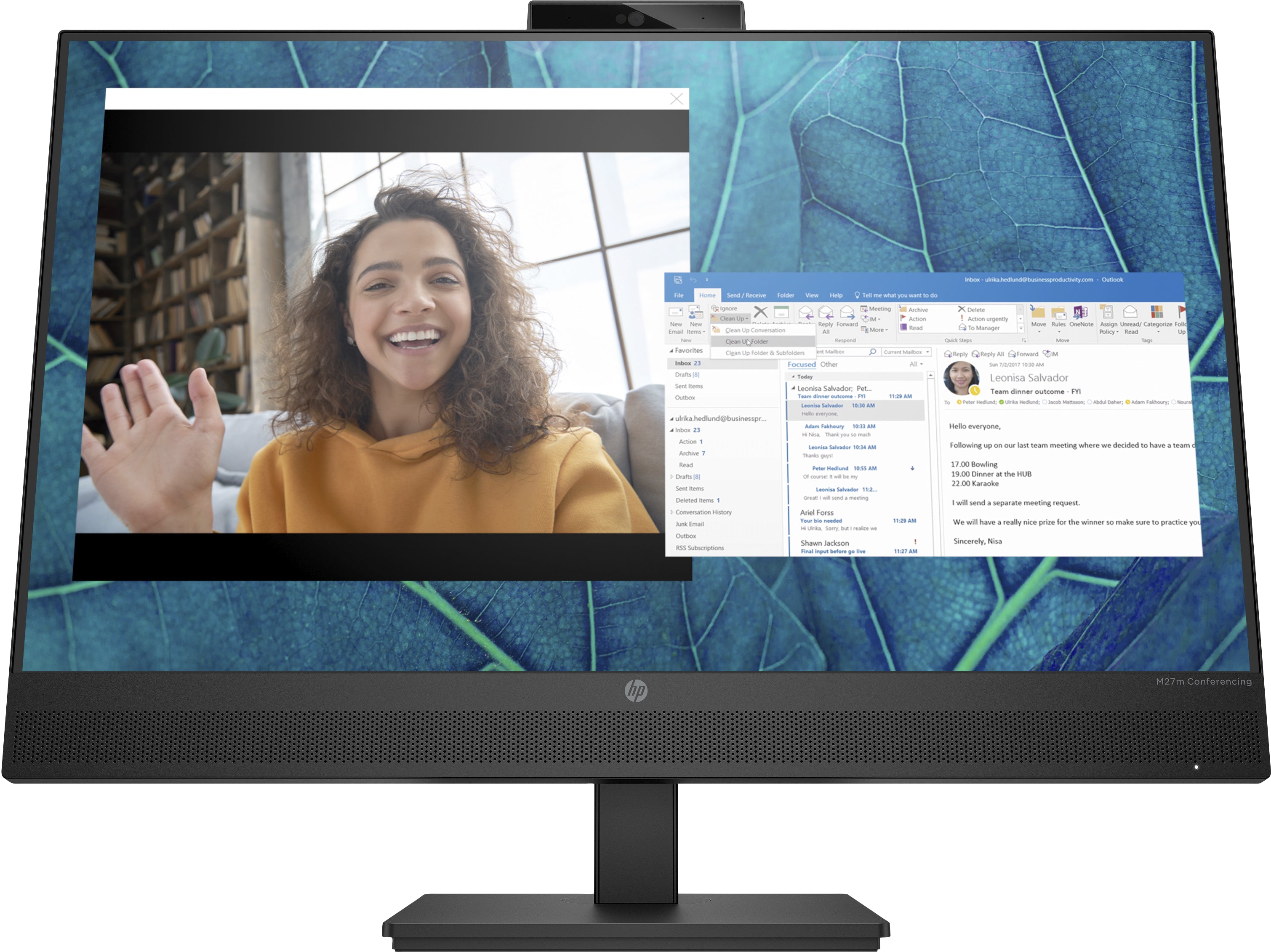 HP M27m Conferencing Monitor 27 IPS 1920 x 1080 (Full HD) HDMI DisplayPort USB-C 75Hz