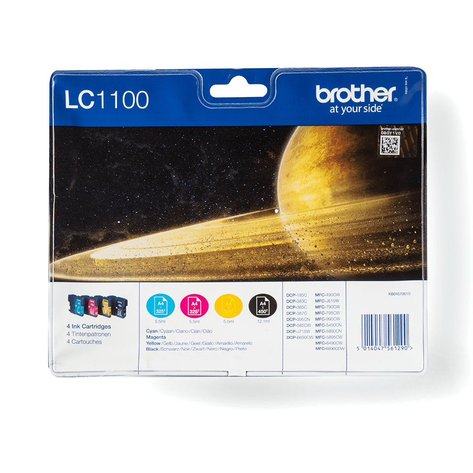 Brother LC 1100 Value Pack Sort Gul Cyan Magenta Blæk