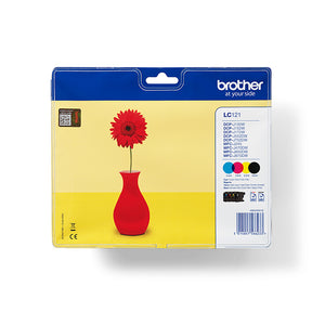Brother LC 121 Value Pack Sort Gul Cyan Magenta 600 sider Blæk