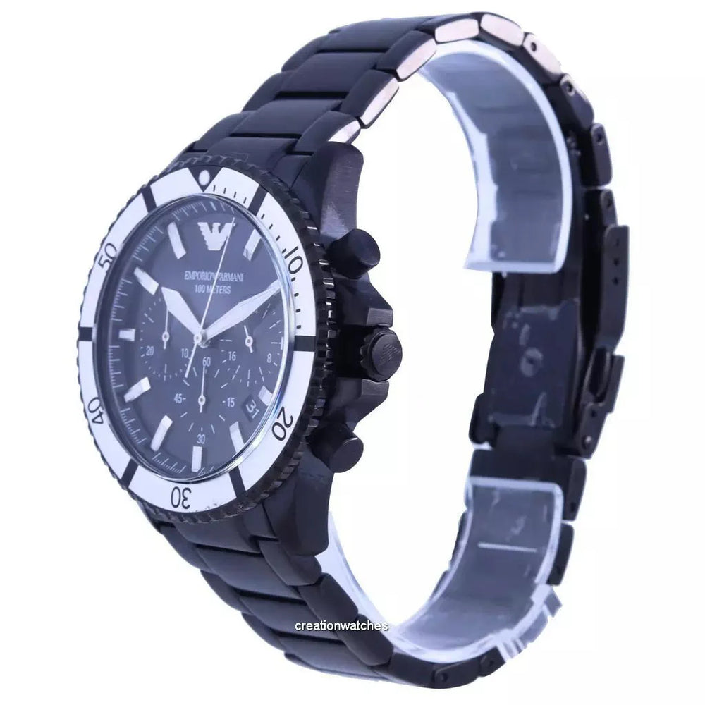 Emporio Armani herreur Ar80050 sort Ion belagt rustfrit stål Chronograph
