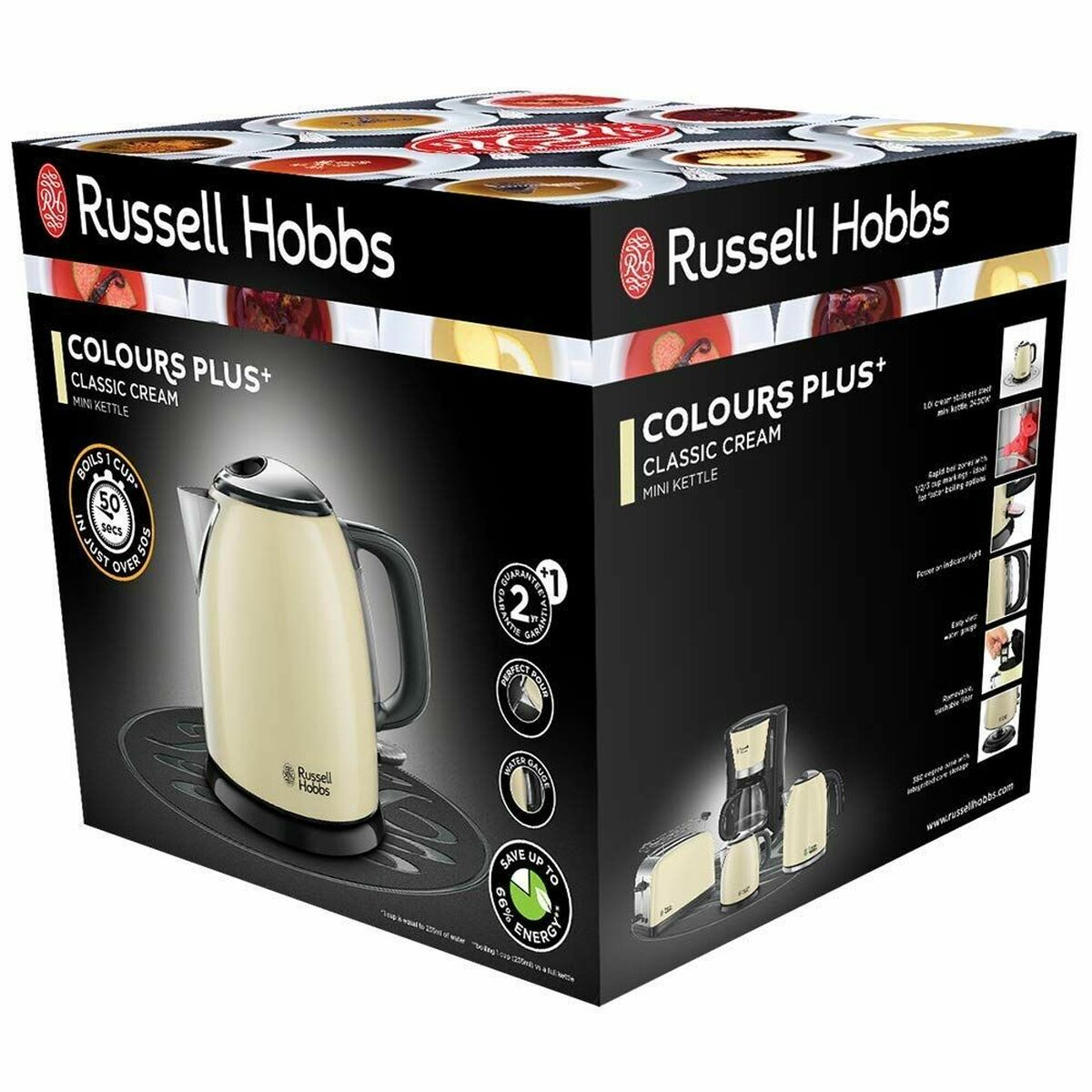 Elektrisk kedel med LED-lys Russell Hobbs 24994-70 Flødefarvet 2400 W (1 L)