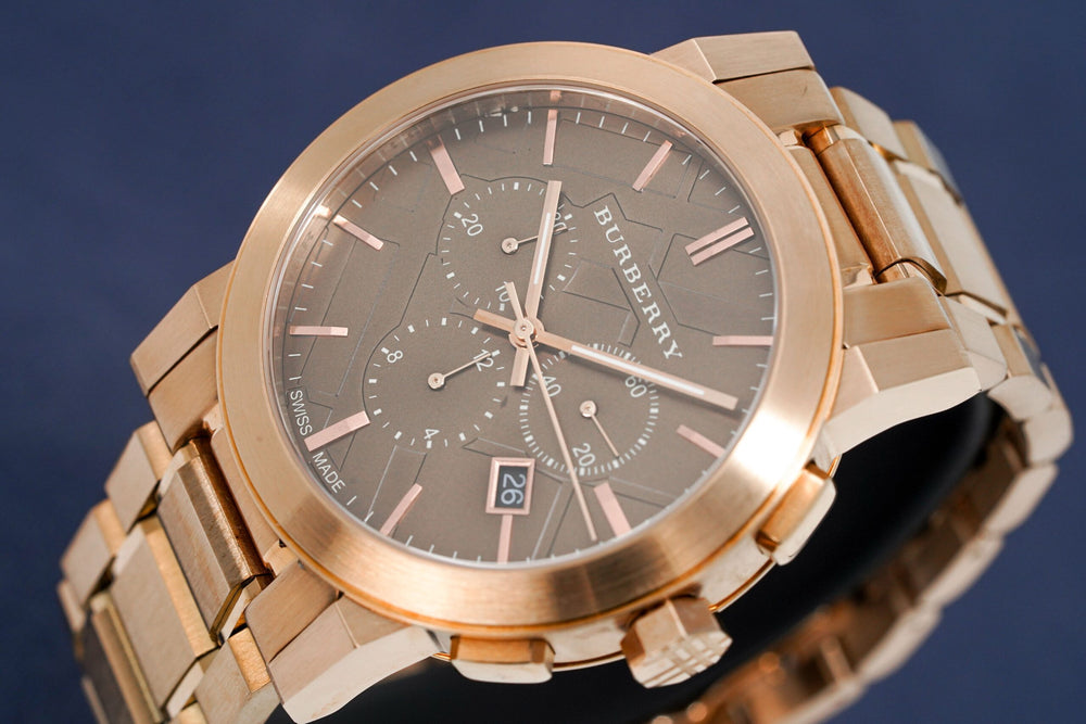Burberry herreur Chronograph The City roseguld Bu9353