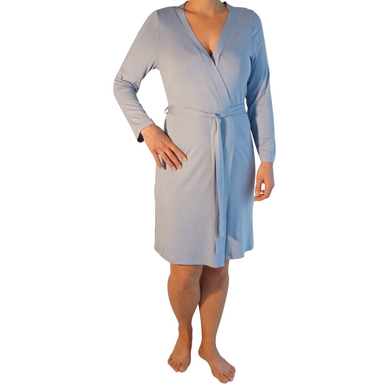 Dame morgenkåbe - Lyseblå