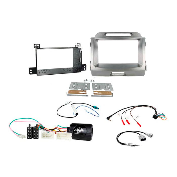 Monteringskit 2-DIN CTKKI13 til Kia Sportage (2010-2015) inkl. interface og antenneadaptere - Connects2