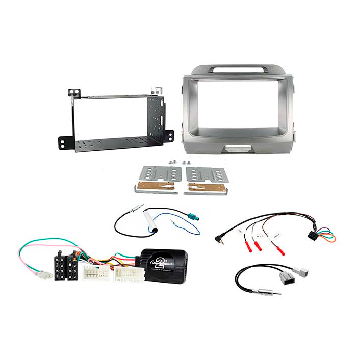 Monteringskit 2-DIN CTKKI13 til Kia Sportage (2010-2015) inkl. interface og antenneadaptere - Connects2