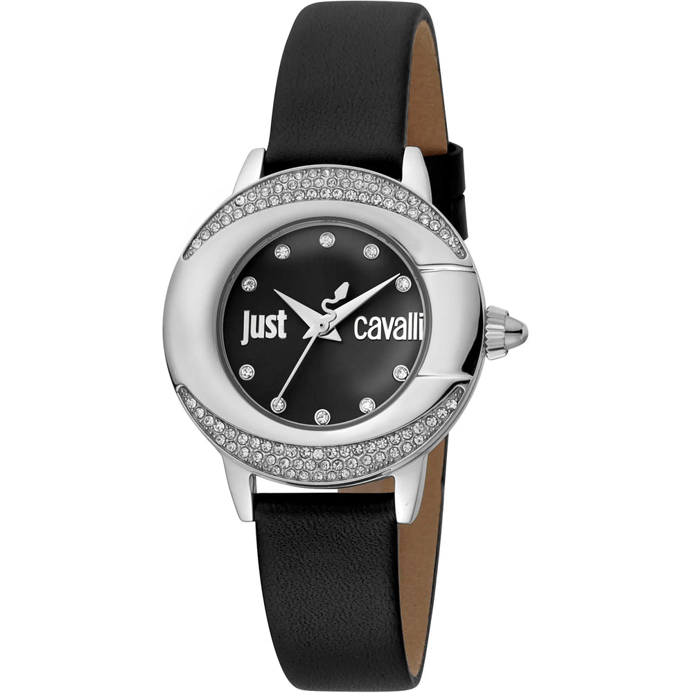 Just Cavalli sort læder ur