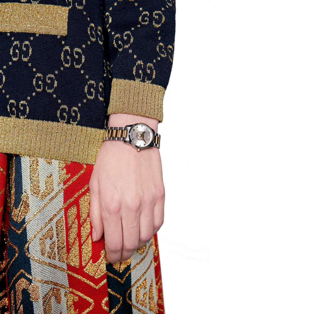 Gucci G-Timeless Mystic Cat dameur i stål med guldfarvet PVD-belægning YA126596