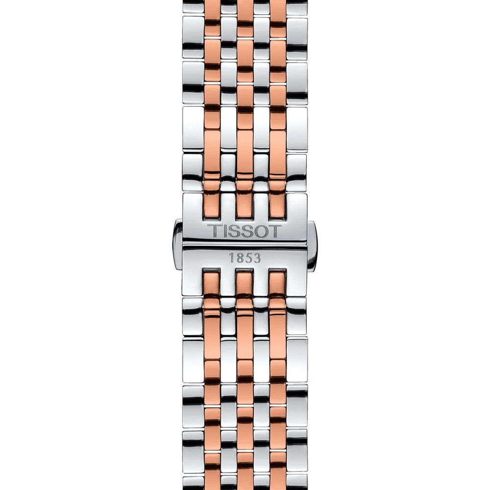 Tissot Mens Watch Tradition Powermatic 80 Open Heart Rose Silver T0639072203801