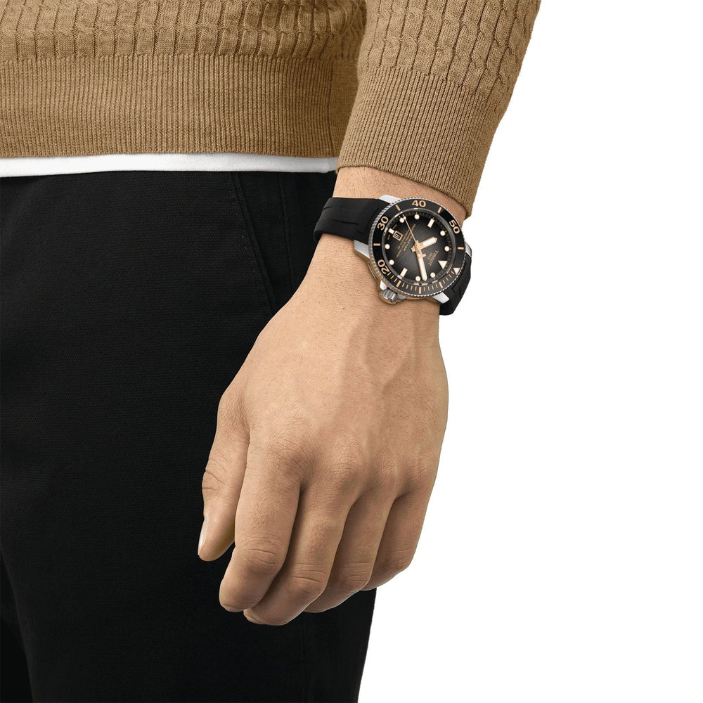 Tissot Seastar 2000 Professional Powermatic 80 sort gummirem ur T120.607.17.441.01
