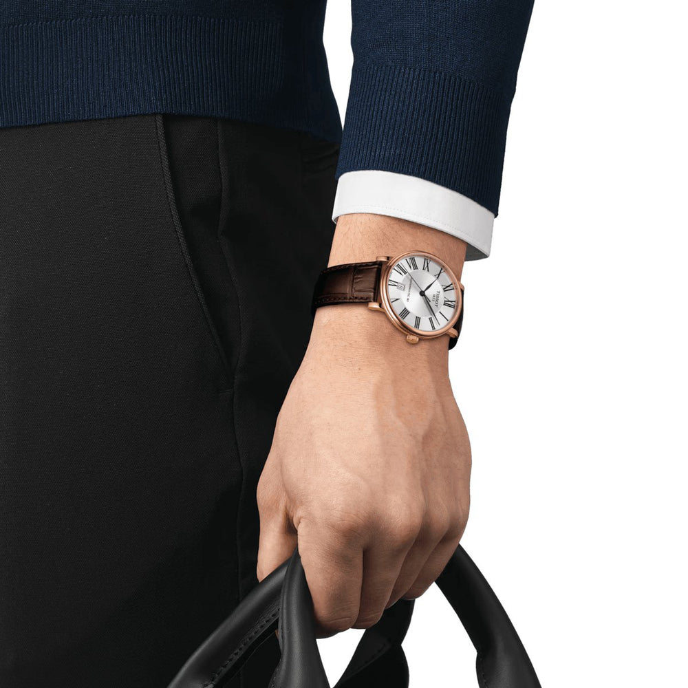 Tissot herreur Carson Automatic Powermatic 80 Premium 40mm sølv brun T122.407.36.033.00