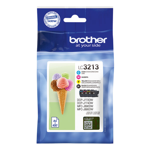 Brother LC 3213 Value Pack Sort Gul Cyan Magenta 400 sider