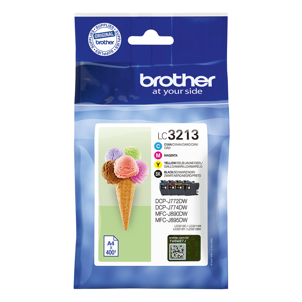 Brother LC 3213 Value Pack Sort Gul Cyan Magenta 400 sider