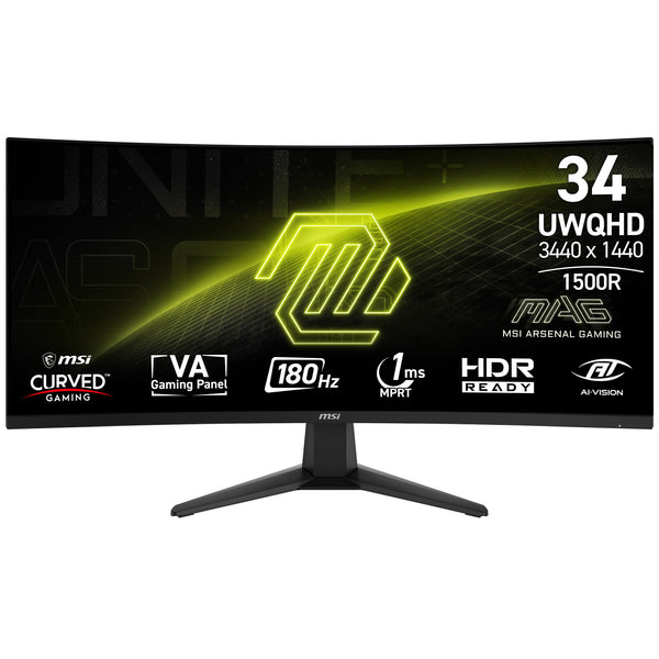 MSI MAG 346CQ computerskærm 86,4 cm (34) 3440 x 1440 pixel UltraWide Dual Quad HD LCD Sort