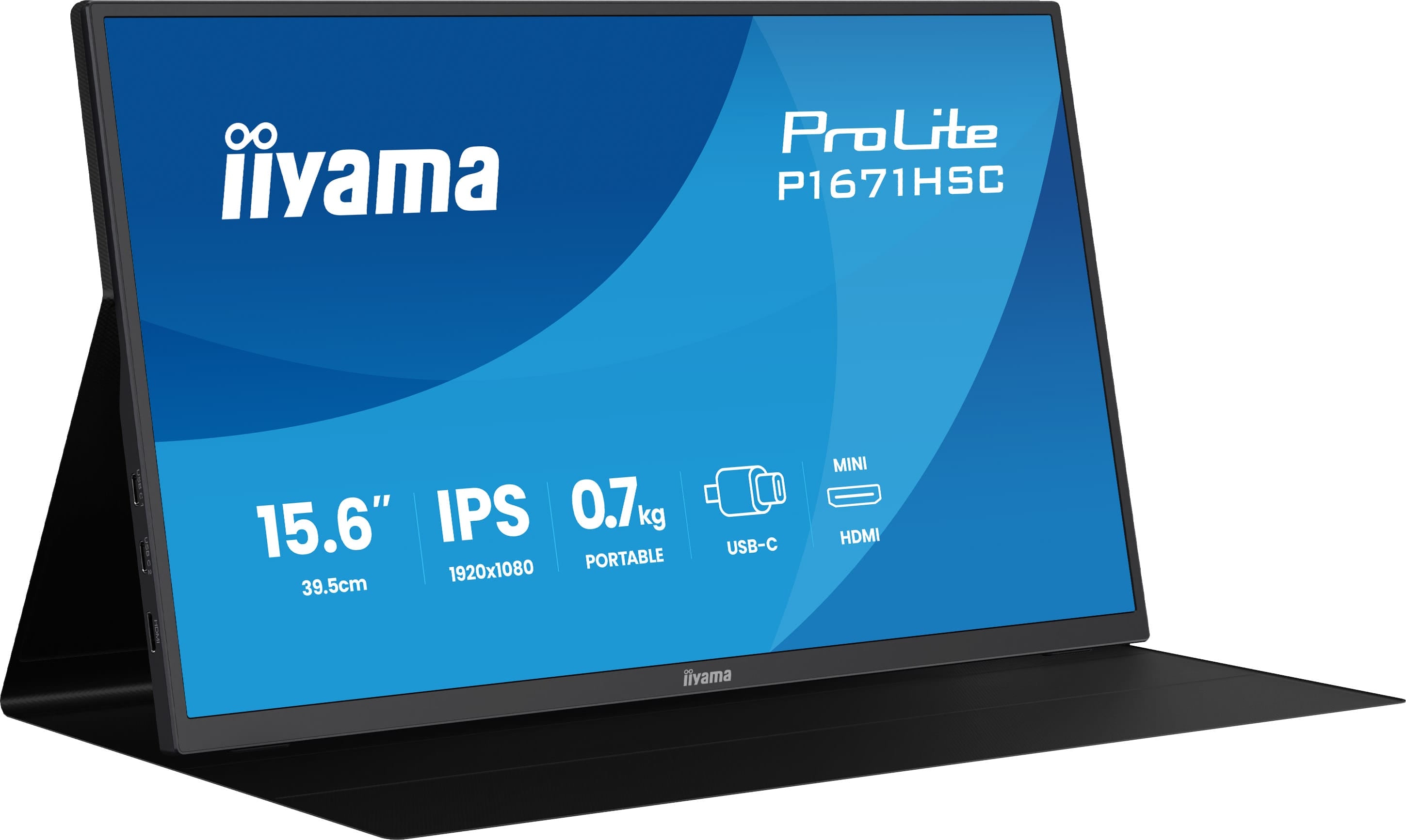 iiyama ProLite P1671HSC-B1 15.6 IPS 1920 x 1080 (Full HD) VGA (HD-15) Mini HDMI USB-C 60Hz